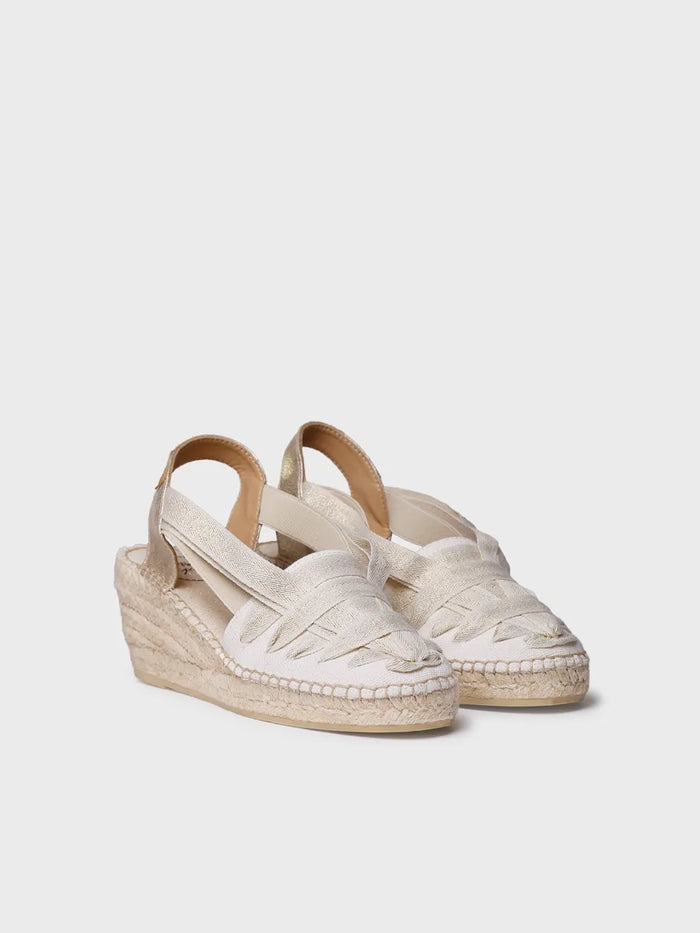 Toni Pons TRACY-CZ - Alpargata De Mujer En Algodón Crudo Con Cuña Y Cintas | TRACY-CZ