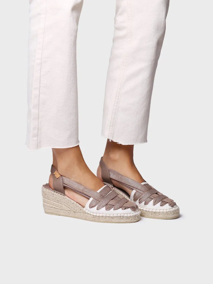 Toni Pons TRACY-CZ - Alpargata De Mujer En Algodón Crudo Con Cuña Y Cintas | TRACY-CZ