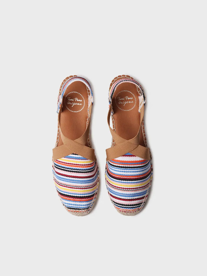 Toni Pons VINAROS - Alpargata Vegana De Mujer En Algodón A Rayas Con Cuña | VINAROS