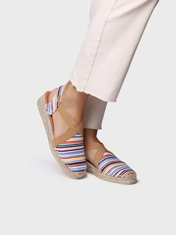 Toni Pons VINAROS - Alpargata Vegana De Mujer En Algodón A Rayas Con Cuña | VINAROS