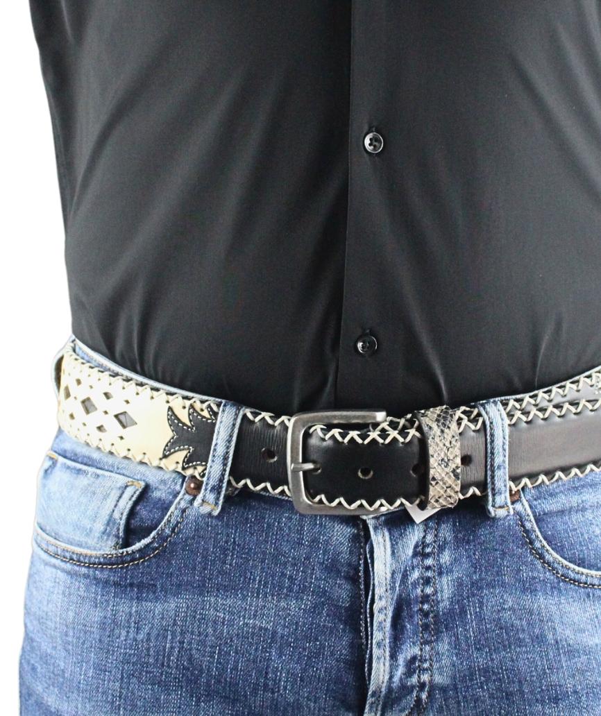 Tony Mora 0229 FANTASIA CLUB NEGRO/ NOBUK BONE PYTHON BW