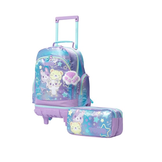 totto Kit escolar mochila de ruedas + estuche Friends
