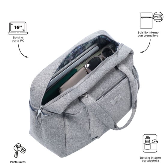 Totto Bolso Megumi L Duffle - Gray Mix