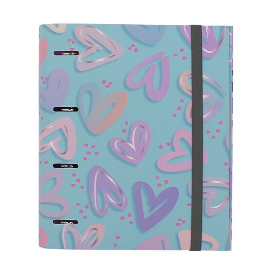 totto Carpeta de 4 anillas corazones pintados