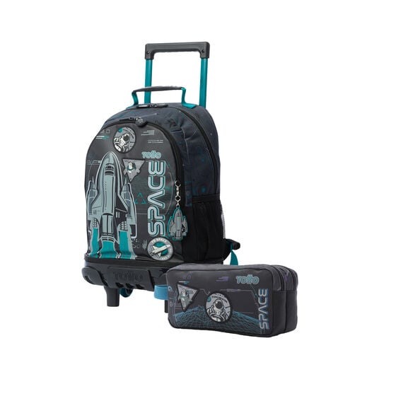totto Kit escolar mochila de ruedas + estuche Apolo