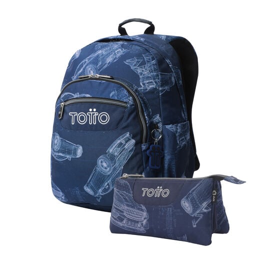 totto Kit escolar mochila + estuche Blueprint