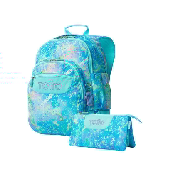 totto Kit escolar mochila + estuche Glitter
