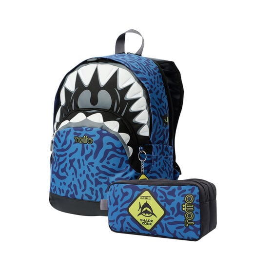totto Kit escolar mochila + estuche Sharky