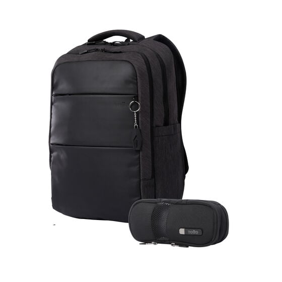 totto Kit mochila ejecutiva hombre + estuche Black