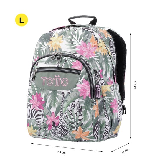 Totto Mochila Acuarela - Tropical Cebras