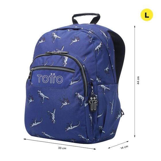 Totto Mochila Acuareles - Dinosaurs Blue