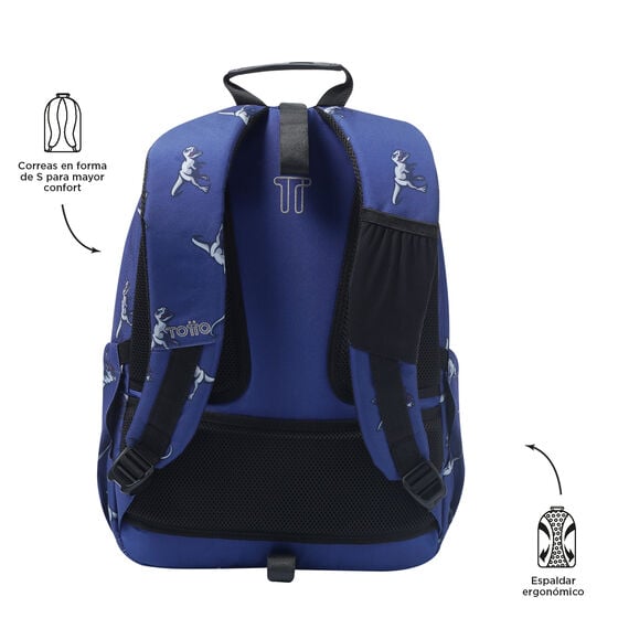 Totto Mochila Acuareles - Dinosaurs Blue
