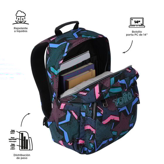 Totto Mochila Acuareles - Lety Black