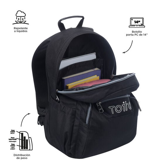 Totto Mochila Acuareles - Negro