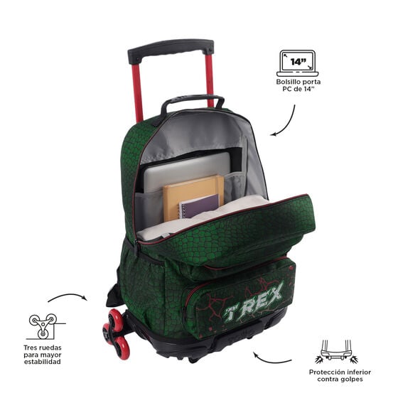 Totto Mochila De Triple Rueda Rex Dino L