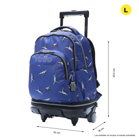 Totto Mochila Desmontable Tiza - Dinosaurs Blue