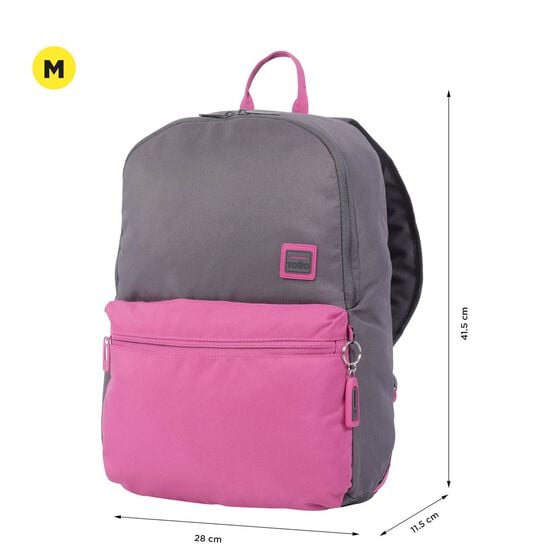 Totto Mochila Dragonar - Gris Y Rosa