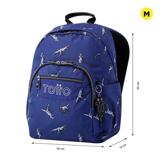 Totto Mochila Gommas - Dinosaurs Blue