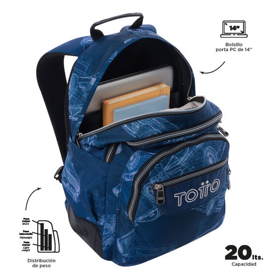 Totto Mochila Rayol - Blueprint