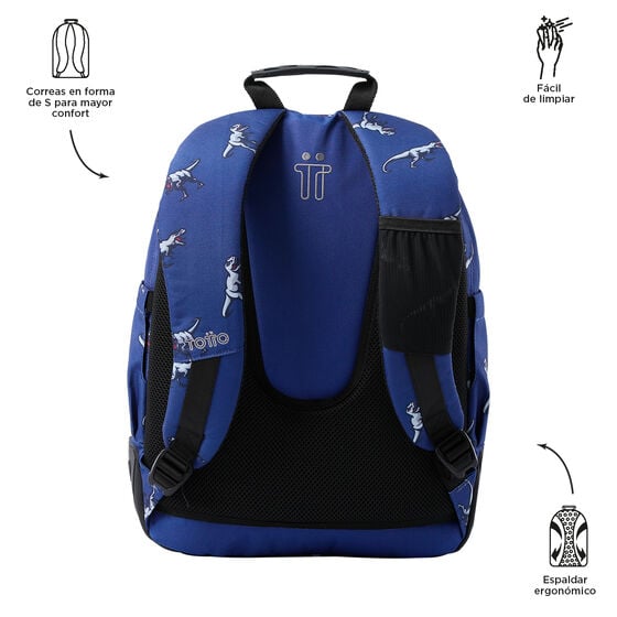 Totto Mochila Rayol - Dinosaurs Blue