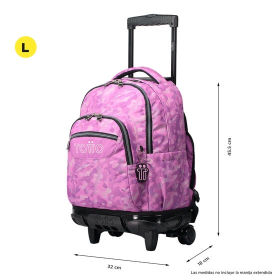 Totto Mochila Renglones - Camuflaje Rosa
