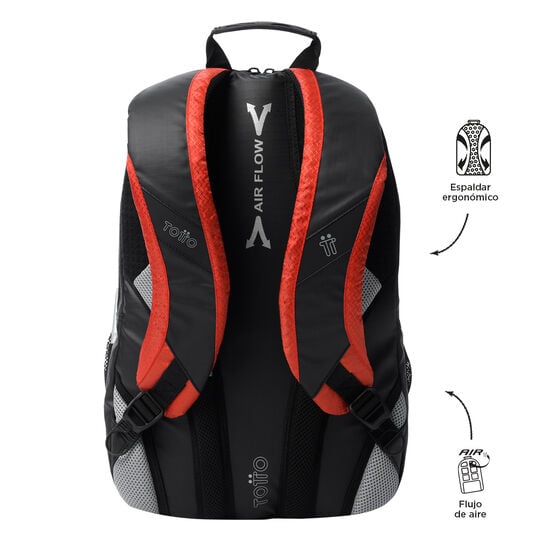 Totto Mochila Teck - Negro/Rojo