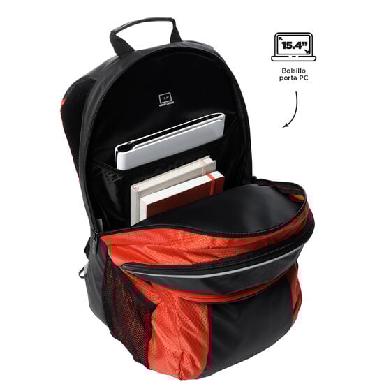 Totto Mochila Teck - Negro/Rojo