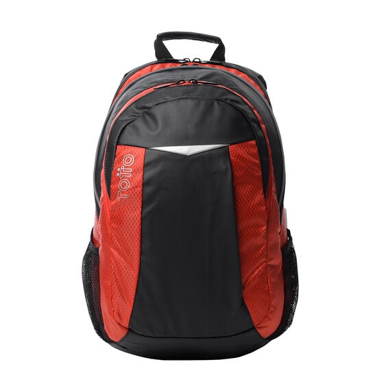 totto Mochila Teck - Negro/Rojo