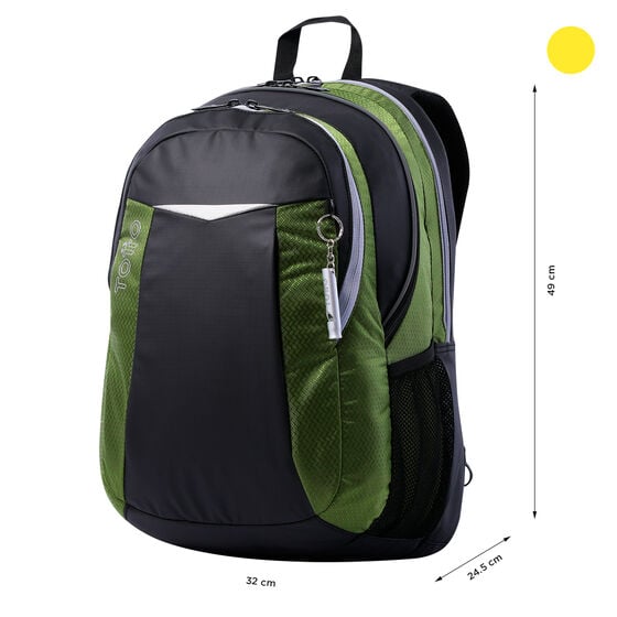 Totto Mochila Titanio 2.0 - Negro Y Verde