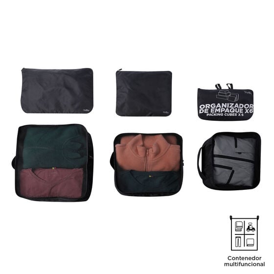 Totto Organizador De Viaje Packing Cube X6 - Negro