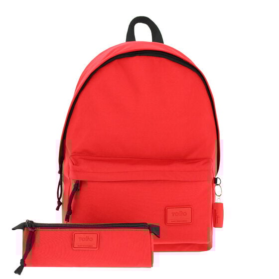 totto Pack mochila + estuche Kalex - Rojo