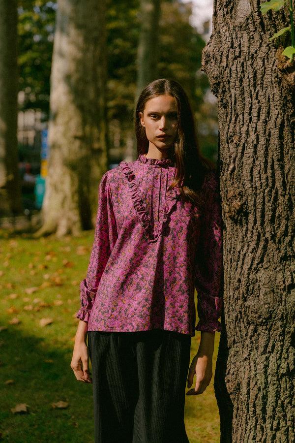 Triana By C Blusa Algodón Orgánico Gris SILKEN Grafito Pink