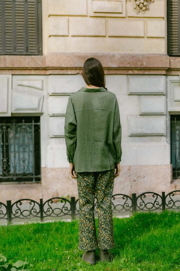 Triana By C Blusa Algodón Orgánico STAR Motas Verdes