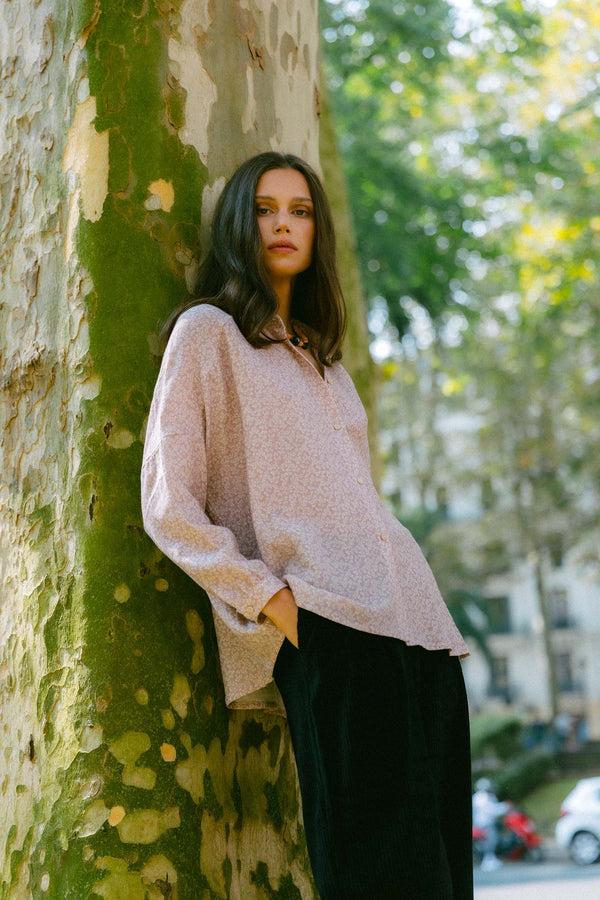 Triana By C Blusa Algodón Orgánico STAR Print Malva