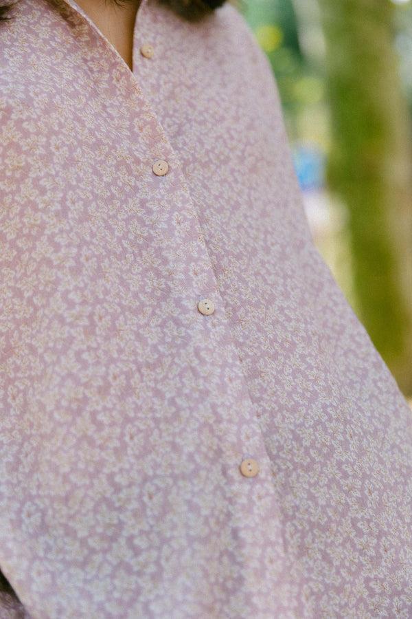 Triana By C Blusa algodón orgánico STAR print malva