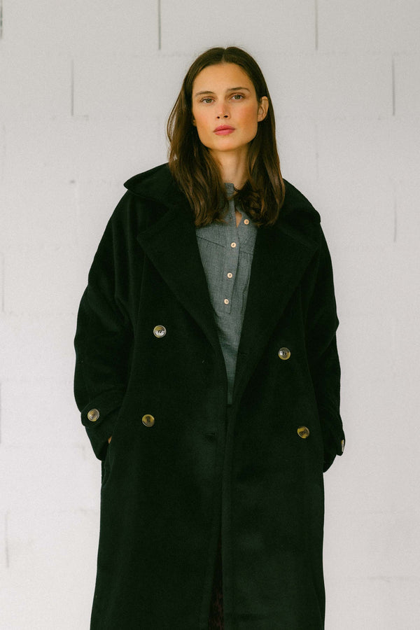 Triana By C ABRIGO LANA Y CASHMERE NEGRO "COP"