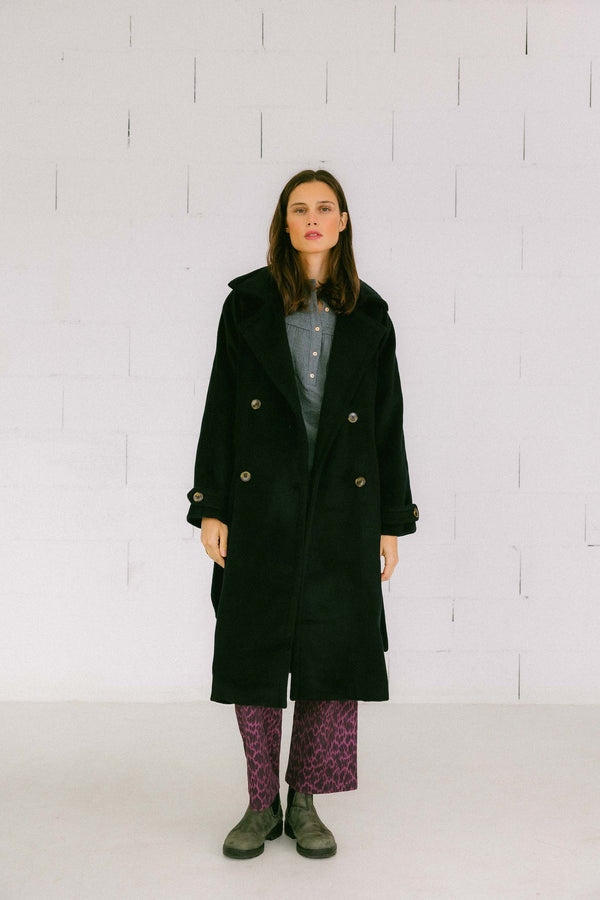 Triana By C ABRIGO LANA Y CASHMERE NEGRO "COP"