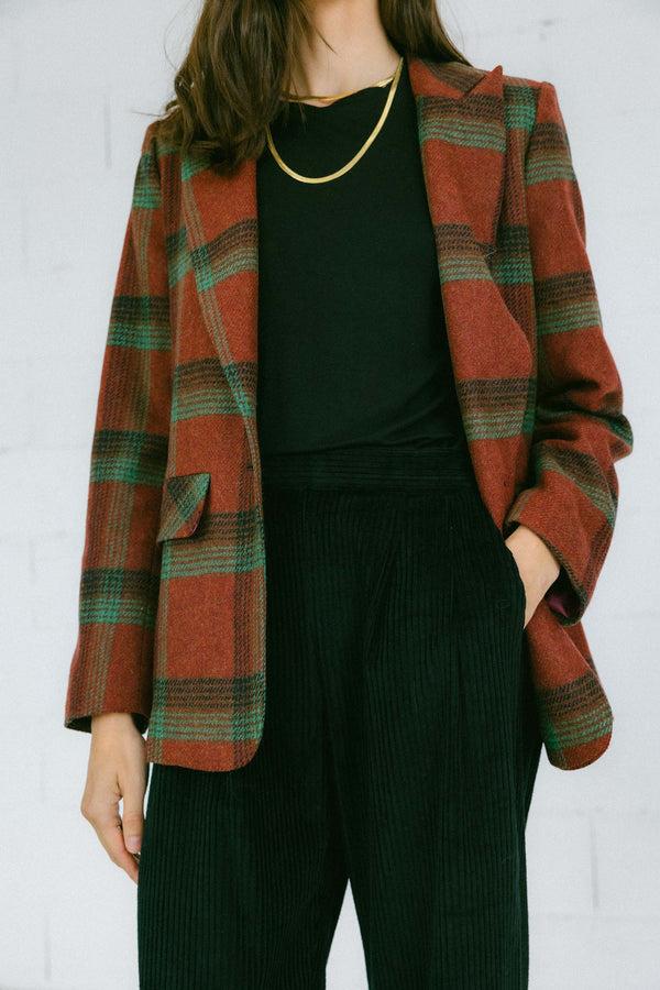 Triana By C Blazer Millet Lana Cuadros BURDEOS