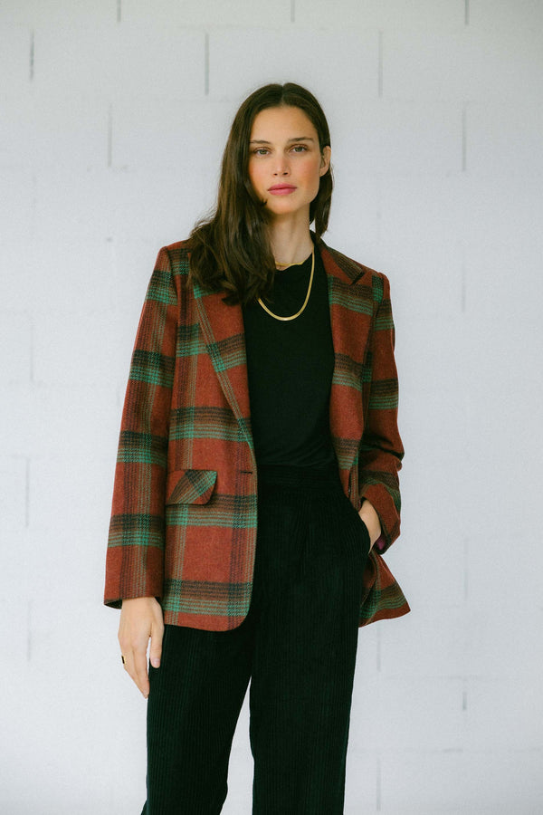 Triana By C Blazer Millet Lana Cuadros BURDEOS