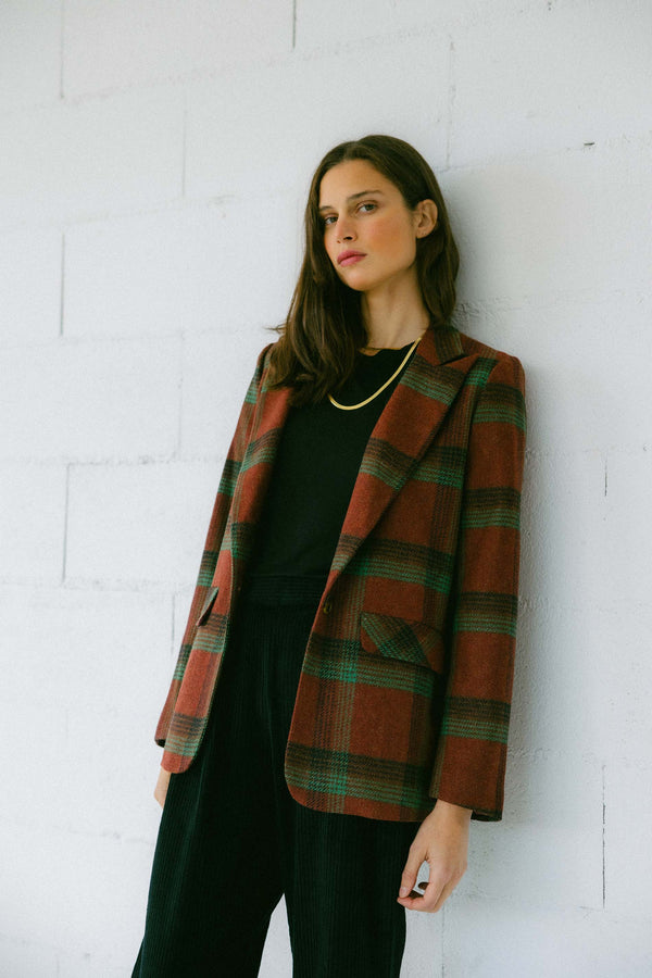 Triana By C Blazer Millet lana cuadros BURDEOS