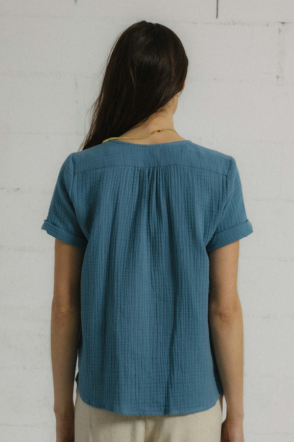 Triana By C Blusa Algodón Orgánico AZUL BURNI