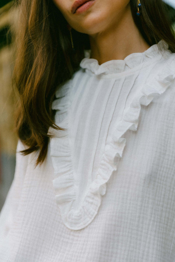 Triana By C Blusa Algodón Orgánico Blanca SILKEN