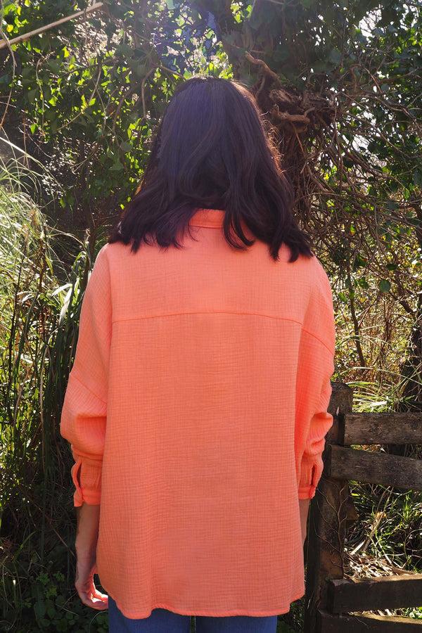 Triana By C Blusa Algodón Orgánico STAR Tangerina