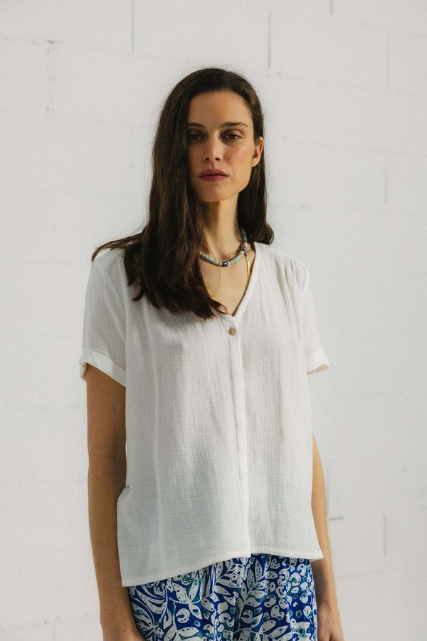 Triana By C Blusa BURNI algodón orgánico blanco