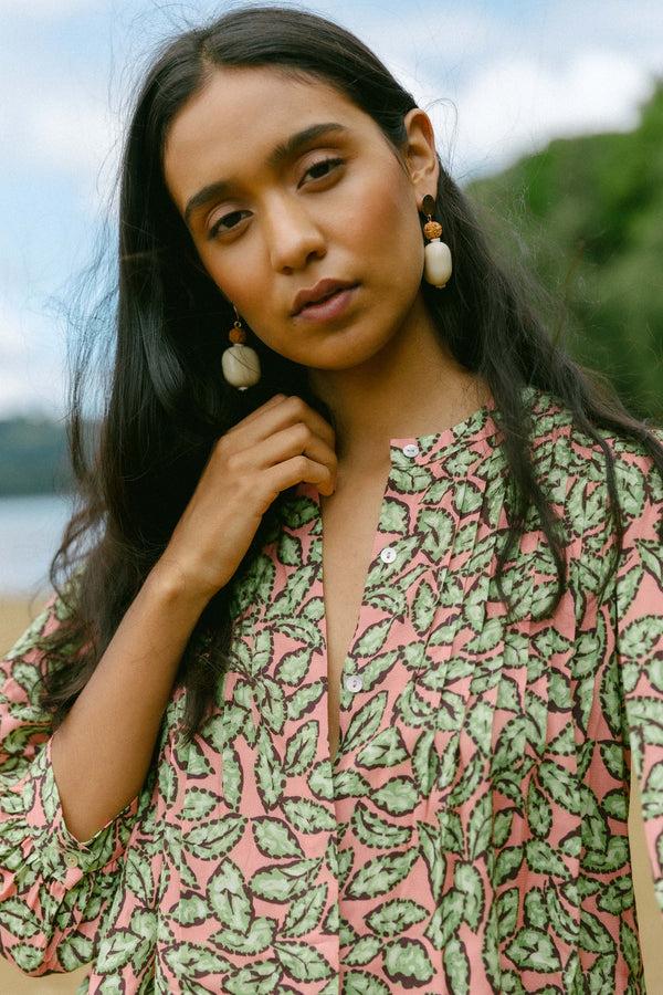 Triana By C Blusa Hojas Verde ZEA