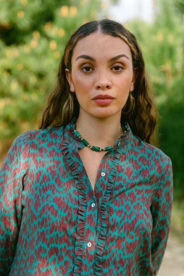 Triana By C Blusa LAGOS Animal Verde