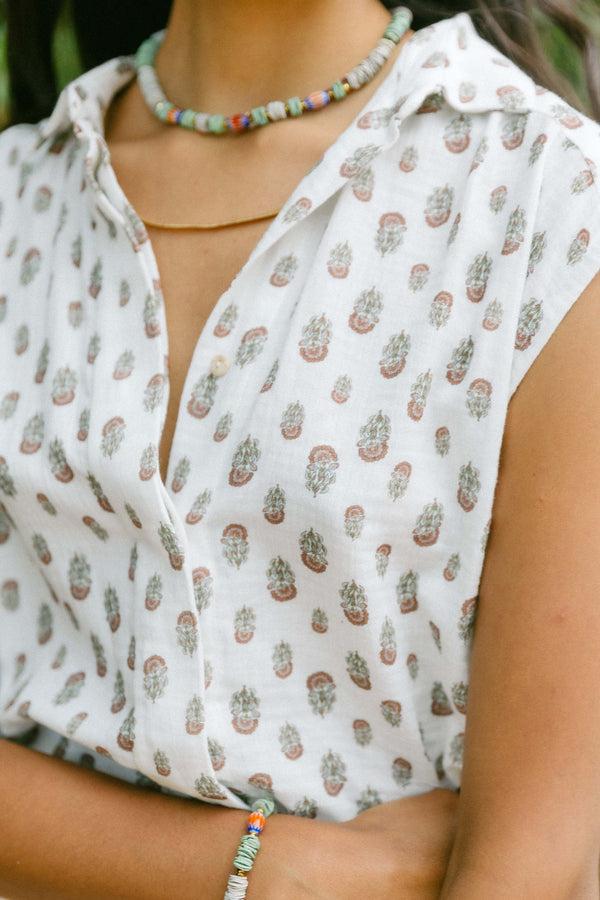 Triana By C Blusa LUCEA Flor Tierra