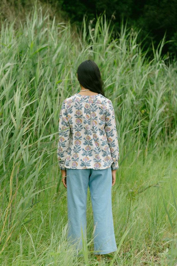 Triana By C Blusa Melbourne Block Print