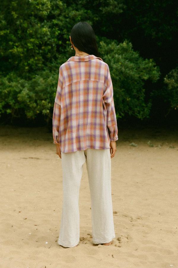 Triana By C Blusa STAR Algodón Malva Mandarina