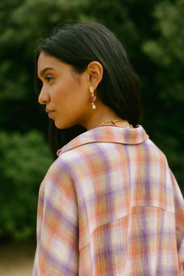 Triana By C Blusa STAR Algodón Malva Mandarina